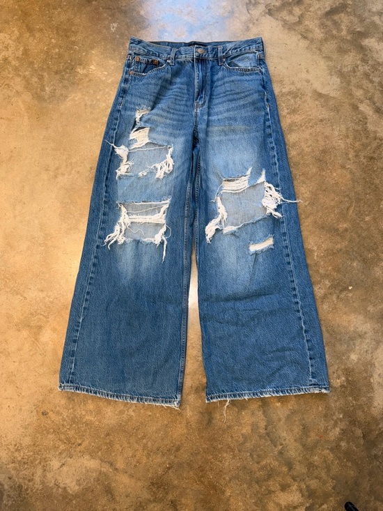 Aeropostale Denim - Aeropostale Distressed High Rise Wide-Leg  Jeans - Size 12